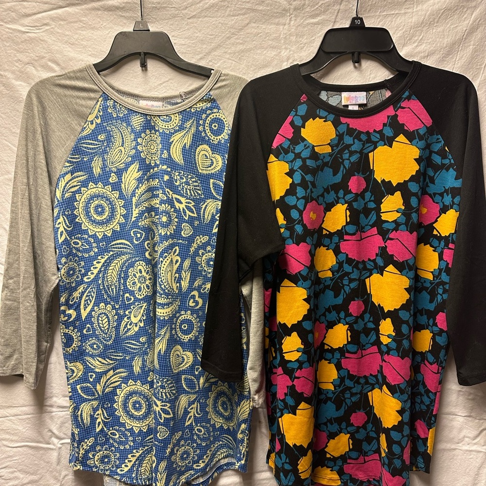2 Large LuLaRoe Randy shirts
